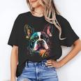 Cute Boston Terrier Puppy Dog Art Lover Unique Painting For Men Women Kids Women's T-Shirt, trending gift