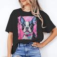 Dog Pink Boston Terrier Women's T-Shirt, trending gift