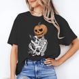 Halloween Skeleton Boston Terrier Women's T-Shirt, Boston Terrier Halloween Gifts, trending gift