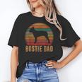Retro Boston Terrier Dad Dog Owner Pet Bostie Father Women's T-Shirt, Couple Gifts, Boston Terrier Dad Gifts, trending gift