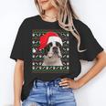 Ugly Xmas Sweater Santa Boston Terrier Dog Christmas For Men Women Kids Women's T-Shirt, Boston Terrier Christmas Gifts, trending gift