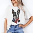 Boston Terrier American Flag Women's T-Shirt, American Boston Terrier Gifts, trending gift