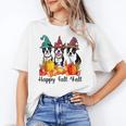 Boston Terrier Dog Lover Fall Ya'Ll Halloween Costume Men Women Women's T-Shirt, Boston Terrier Halloween Gifts, trending gift