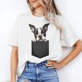 Boston Terrier Dog Puppy Dog In Pocket Cute Pet Lover Women's T-Shirt, trending gift