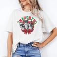 Boston Terrier Santa Claus Elf Reindeer Christmas Dog X-Mas Women's T-Shirt, Boston Terrier Christmas Gifts, trending gift