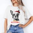Boston Terrier Santa Claus Hat Merry Christmas Dog X-Mas Women's T-Shirt, Boston Terrier Christmas Gifts, trending gift