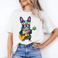 Hawaiian Boston Terrier & Pineapple Ukulele Summer Vacation Women's T-Shirt, trending gift