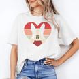 Retro Heart Boston Terrier Dog Vintage Valentine Women's T-Shirt, trending gift