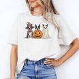 Spooky Ghost Boston Terrier Pumpkin Halloween Dog Lover Women's T-Shirt, Boston Terrier Ghost Gifts, Boston Terrier Halloween Gifts, trending gift