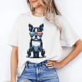 USA Flag Boston Terrier Best Dog Mom Ever 2025 Women's T-Shirt, Couple Gifts, Mom Gifts, Boston Terrier Mom Gifts, trending gift