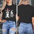6 Years Old Birthday Boston Terrier Dog Lover 6th Party Kid Women's T-Shirt, funny design