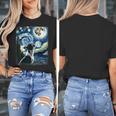 Boston Terrier Dog Art Van Gogh Starry Night Boston Terrier Women's T-Shirt, funny design