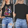 Boston Terrier Floral Vintage Dog Mom Distressed Men Women Kids Women's T-Shirt, Couple Gifts, Mom Gifts, Boston Terrier Mom Gifts, funny design