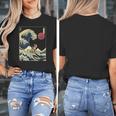 Boston Terrier Japanese Kanagawa Wave Surf Dog Women's T-Shirt, funny design