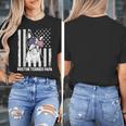 Boston Terrier Papa Cool Dog Lover USA American Flag Men Women Women's T-Shirt, American Boston Terrier Gifts, funny design