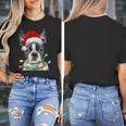 Boston Terrier Santa Christmas Tree Lights Xmas Boys Men Dog Women's T-Shirt, Boston Terrier Christmas Gifts, funny design