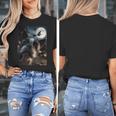 Boston Terrier Selfie Full Moon Flying Witch Halloween Dog Women's T-Shirt, Boston Terrier Halloween Gifts, funny design