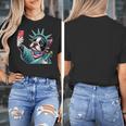 Boston Terrier Selfie Statue Of Liberty 4th Of July American Women's T-Shirt, American Boston Terrier Gifts, Boston Terrier 4th Of July Gifts, funny design