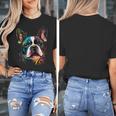 Cute Boston Terrier Puppy Dog Art Lover Unique Painting For Men Women Kids Women's T-Shirt, funny design