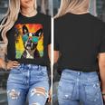 Dog Boston Terrier Hawaiian Women's T-Shirt, funny design