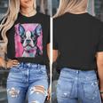 Dog Pink Boston Terrier Women's T-Shirt, funny design