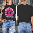 Ghost And Witch Boston Terrier Dog In October We Wear Pink Women's T-Shirt, Boston Terrier Ghost Gifts, funny design