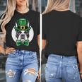 Green Boston Terrier Shamrock St Patricks Day Boston Terrier Women's T-Shirt, funny design