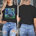 Scottish Terrier Starry Night Scotty Dog Art By Aja Women's T-Shirt, funny design