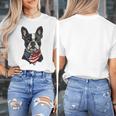 Boston Terrier American Flag Women's T-Shirt, American Boston Terrier Gifts, funny design