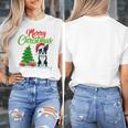 Boston Terrier Christmas Tree Lights Xmas Dog Lover Women's T-Shirt, Boston Terrier Christmas Gifts, funny design