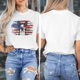 Boston Terrier Dad American Flag 4th Of July Dog Fathers Day Women's T-Shirt, Couple Gifts, Boston Terrier Dad Gifts, American Boston Terrier Gifts, Boston Terrier 4th Of July Gifts, funny design