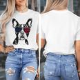 Boston Terrier Dog 4th July America USA Flag Men Women Kids Women's T-Shirt, Boston Terrier 4th Of July Gifts, funny design