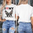 Boston Terrier I Heart My Dog Dog Lover Women's T-Shirt, funny design