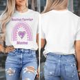 Boston Terrier Mama Cute Rainbow Paw Heart Shape Women's T-Shirt, funny design