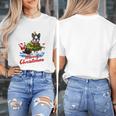 Boston Terrier Merry Christmas Tree Lights Dog X-Mas Dogs Women's T-Shirt, Boston Terrier Christmas Gifts, funny design