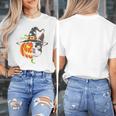 Boston Terrier Pumpkin Jack O Lantern Halloween Women's T-Shirt, Boston Terrier Halloween Gifts, funny design