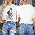 Boston Terrier Riding Bicycle Cute Bostie Biker Raglan Baseball Tee Women's T-Shirt, Boston Terrier Riding Gifts, funny design