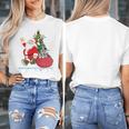 Santa Ugly Christmas Tree Lights Boston Terrier Dog Lover Women's T-Shirt, Boston Terrier Christmas Gifts, funny design