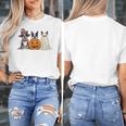 Spooky Ghost Boston Terrier Pumpkin Halloween Dog Lover Women's T-Shirt, Boston Terrier Ghost Gifts, Boston Terrier Halloween Gifts, funny design