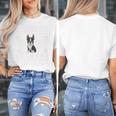 Ugly Xmas Sweater Style Boston Terrier Reindeer Christmas Women's T-Shirt, Boston Terrier Christmas Gifts, funny design