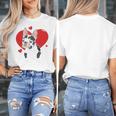 Valentine's Day Boston Terrier Heart Women's T-Shirt, funny design