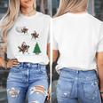 Xmas Lighting Tree Santa Riding Boston Terrier Christmas Women's T-Shirt, Boston Terrier Christmas Gifts, Boston Terrier Riding Gifts, funny design