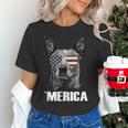 4th July Blue Heeler Dog Merica Patriotic USA Flag Cute Women's T-Shirt, gift for family, gift for coworker