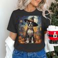 Aesthetic Halloween Boston Terrier Dog Witch Pumpkin For Men Women Kids Women's T-Shirt, Boston Terrier Halloween Shirts, gift for family, gift for coworker