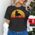 Boston Terrier Bostie Sunset Retro Dog Pet Mom Dad Women's T-Shirt, Boston Terrier Dad Shirts, Boston Terrier Mom Shirts, gift for family, gift for coworker
