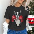 Boston Terrier Boxing Women's T-Shirt, gift for family, gift for coworker