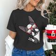 Boston Terrier Dog From Side Boston Bull Women's T-Shirt, gift for family, gift for coworker