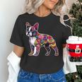 Boston Terrier Floral Dog Lover Vintage Distressed For Men Women Kids Women's T-Shirt, gift for family, gift for coworker