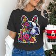 Boston Terrier Floral Vintage Dog Mom Distressed Men Women Kids Women's T-Shirt, Boston Terrier Mom Shirts, gift for family, gift for coworker