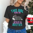 Boston Terrier This Girl Runs On Jesus And Boston Terriers Women's T-Shirt, gift for family, gift for coworker